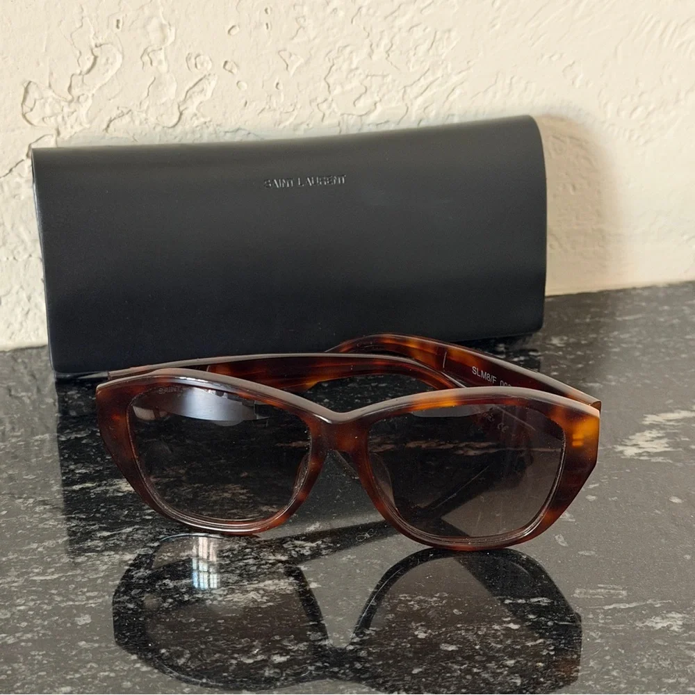 Saint Laurent Tortoiseshell Brown Gradient Lens Sunglasses